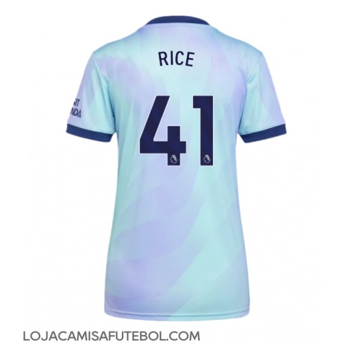 Camisa de Futebol Arsenal Declan Rice #41 Equipamento Alternativo Mulheres 2024-25 Manga Curta